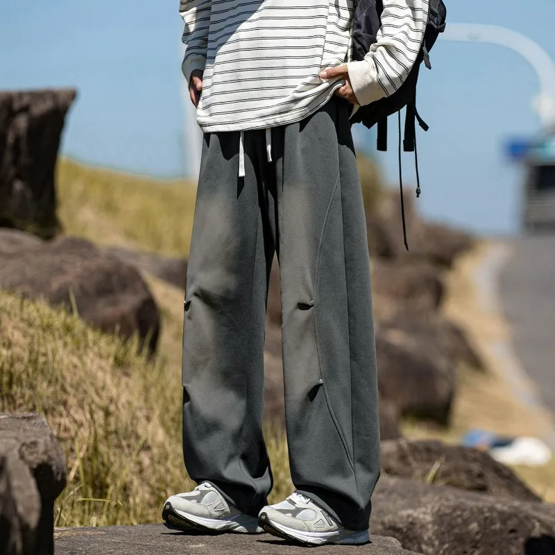 

Европейские и американские осенние мужские спортивные брюки-карго из дышащего хлопка, свободные повседневные брюки в стиле ретро, широкие брюки для пешего туризма