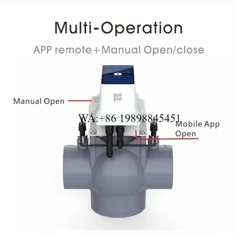 WMWMNU for COKVER Solar Powered 4G LoRaWAN DN80 Smart Irrigation Valve 3 Way Waterproof Agriculture Remote Control Ball