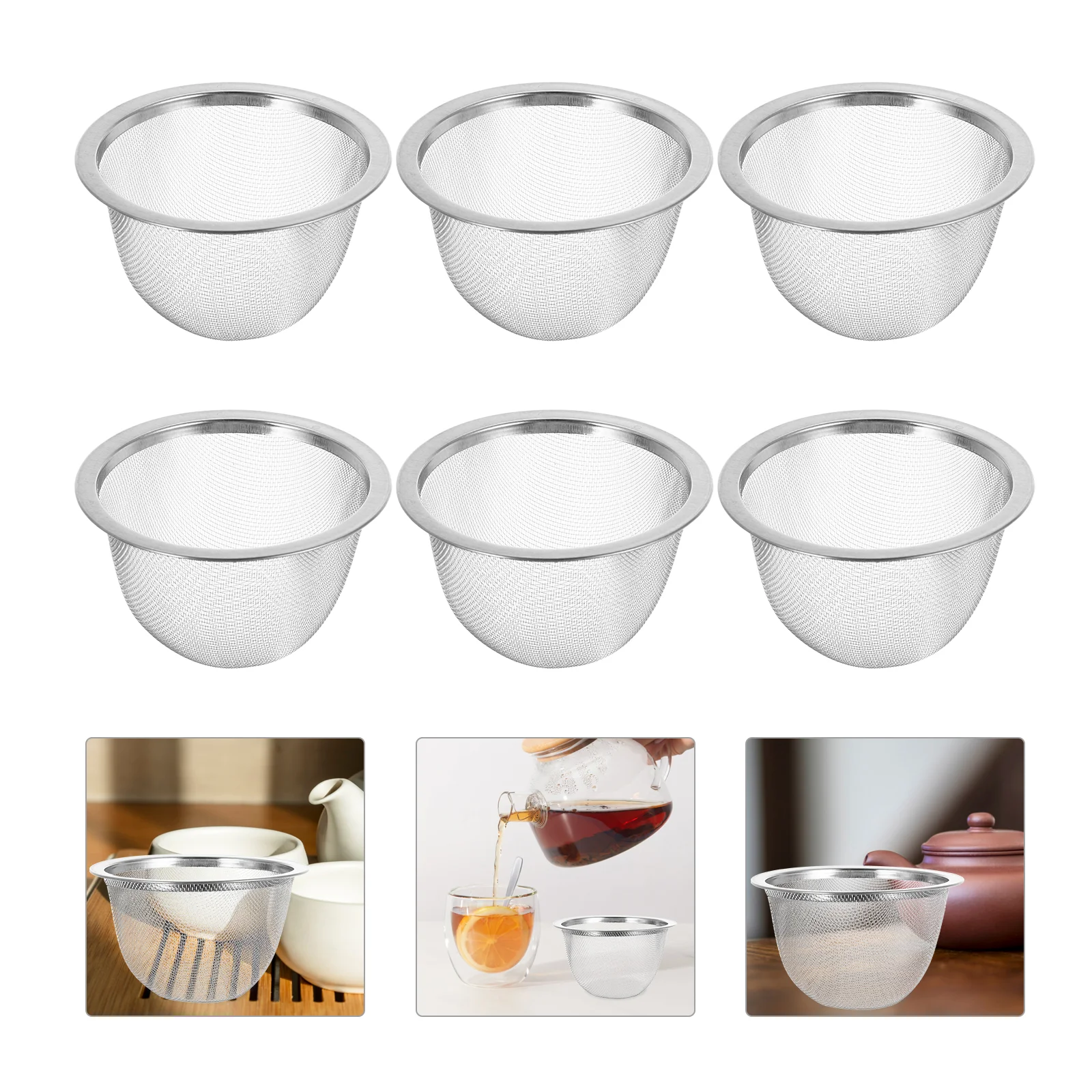 

8 Pcs Tea Leaker Stainless Steel Filter Metal Infuser Cup Loose Leaves Sturdy Strainer Kettle