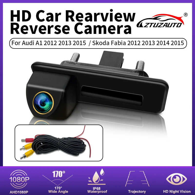 CVBS AHD 1080P Vehicle Trunk Handle Car Reverse Backup Fisheye Lens Camera For Audi A1 A3 /Skoda Fabio/Yeti Superb Roomster