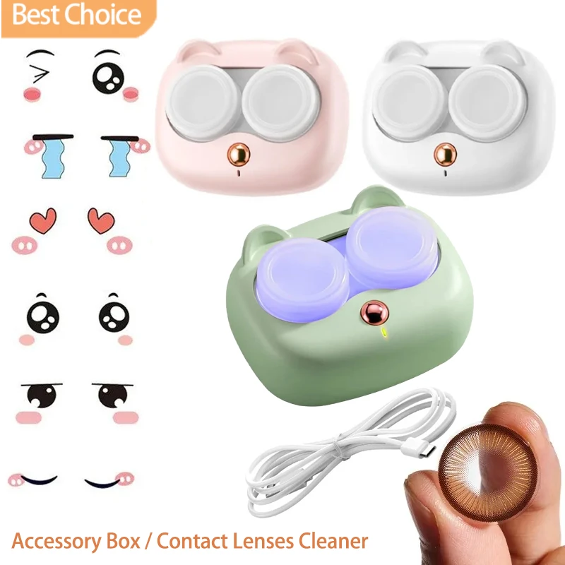2026 Portable Contact Lenses Cleaner /Accessories Box 3 Mode Ultrasonic Care Mini Beauty Pupil Cleaning Storage Tool Home&Travel