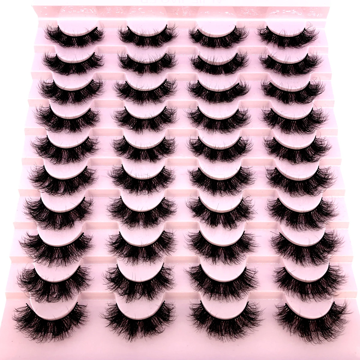 HBZGTLAD-3D Faux Mink Lashes, Fofo, Macio, Completo, Grosso, Liso, Natural, Longo, Cílios Postiços, Cílios Encaracolados, Atacado, 5-20 Pares