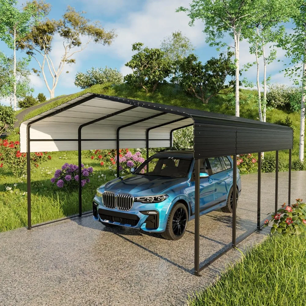 

13 x 20 FT Carport Heavy Duty Galvanized Steel Roof & Frame, Car Garage, Sturdy Canopy Shelter Car, Truck, Pickup, SUV, Tractor