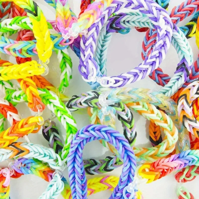 300 pçs diy pulseira de borracha fazendo kit tear bandas conjunto menina amizade pulseiras, aniversário e natal artesanato presente brinquedos