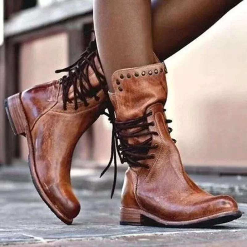 Women Shoes Trend Fashion Motorcycle Ankle Boots Women Autumn Comfortable Fashion Women Boots Outdoor Leather Big Size Shoes