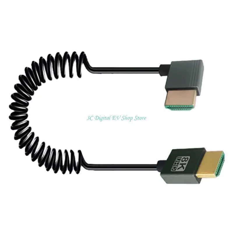 E74D Advanced 8K HDMIcompatible Coiled Cable, Fast Speed Connection for Gaming, Aluminum Alloy