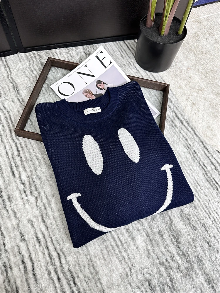 

Faionable Urban Men's Knitted Sweater Loose Fit round Ne Long Sve Color Spun Yarn Proc Autumn Winter Faionable Sm...