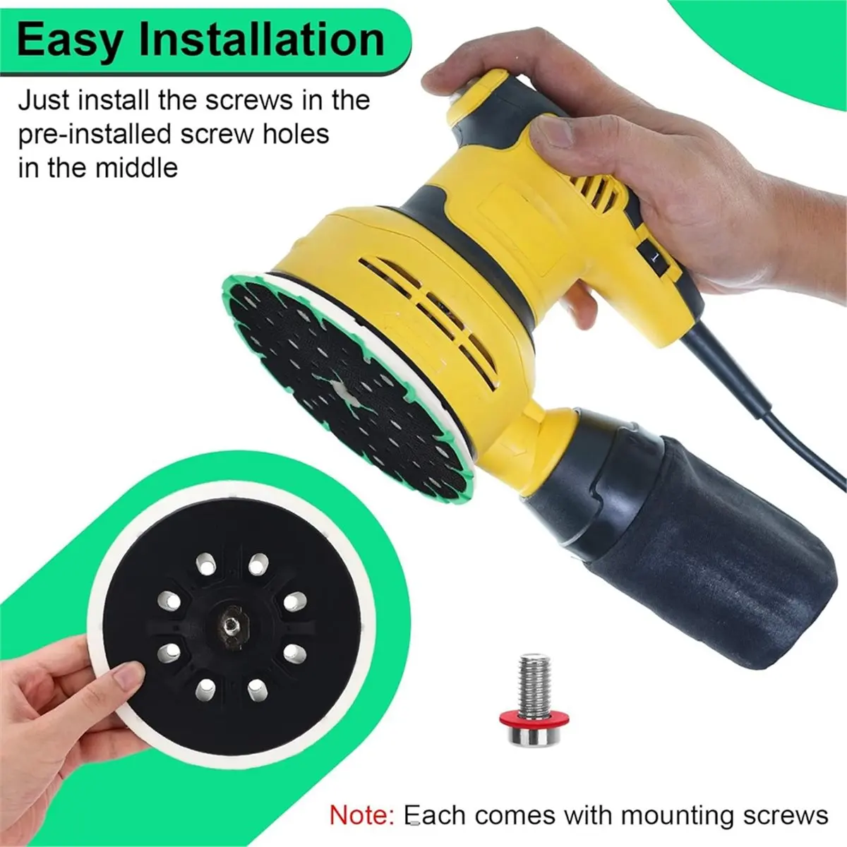 4 Pack Sander Pads 6 Inch Sanding Pad Compatible with 202460 48 Hole Disc Compatible with EQ 150 Hard