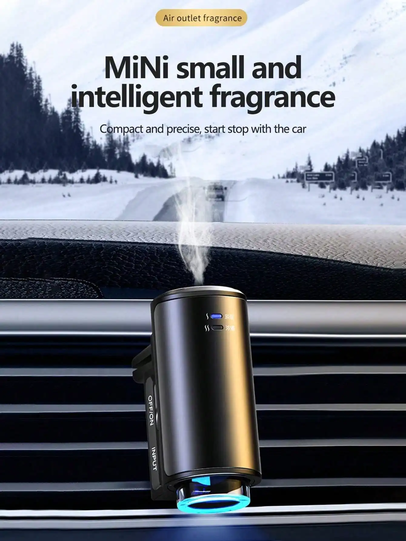 1Pc Air Vent Car Perfume, Smart Perfume, Car Perfume Ornament, Ultrasonic Atomizing Fragrance Diffuser