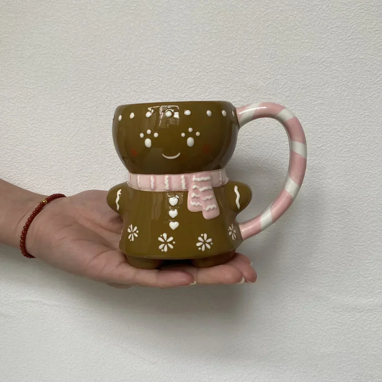 

Tasse à café en céramique bonhomme en pain d'épice, cadeau de Noël, tasse à eau et à lait, soulagement ménager, niche créative