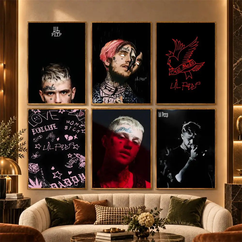 Lil P-Peep Poster Stickers Painting Mural HD Wall Decals for Bedroom Living Room Home Self-Adhesive Decor Gift