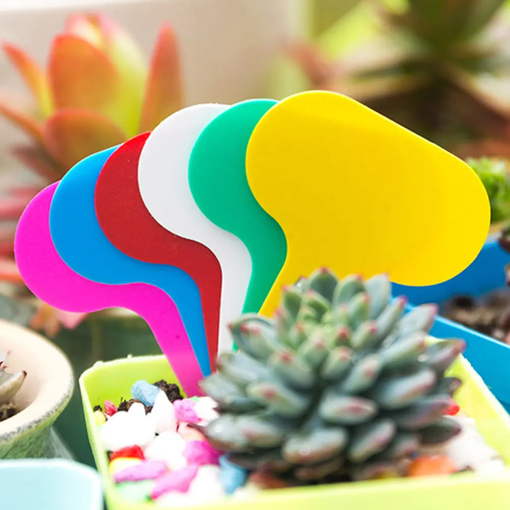 200Pcs T-Type Garden Plant Labels Modern Reusable Washable Colorful Ground Markers for Nursery Greenhouse Landscaping Flower