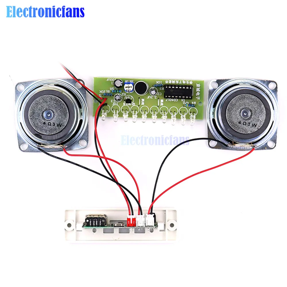 New Bluetooth Speaker Kit 2*3W Electronic Welding Kit Automatically Play Music Adjustable Light Teaching Practice Electronic Kit