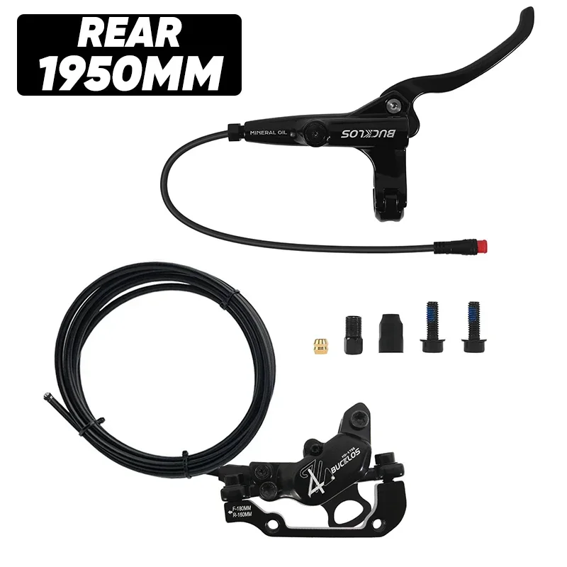 BUCKLOS Power Off Bike Brake 4-zuiger E-Bike hydraulische rem 1150mm 1950mm MTB racefiets schijfrem voor elektrische scooter fiets