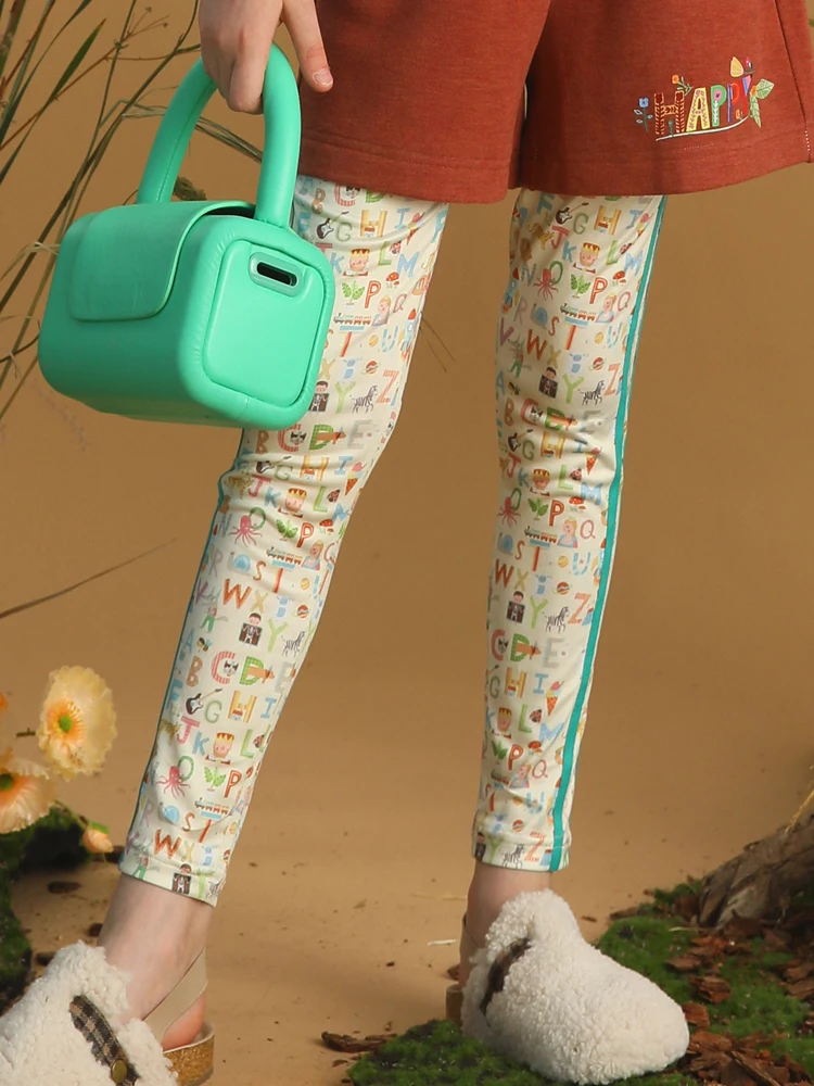 Girls Legging Cartoon Printed Stretch Fashion Pants