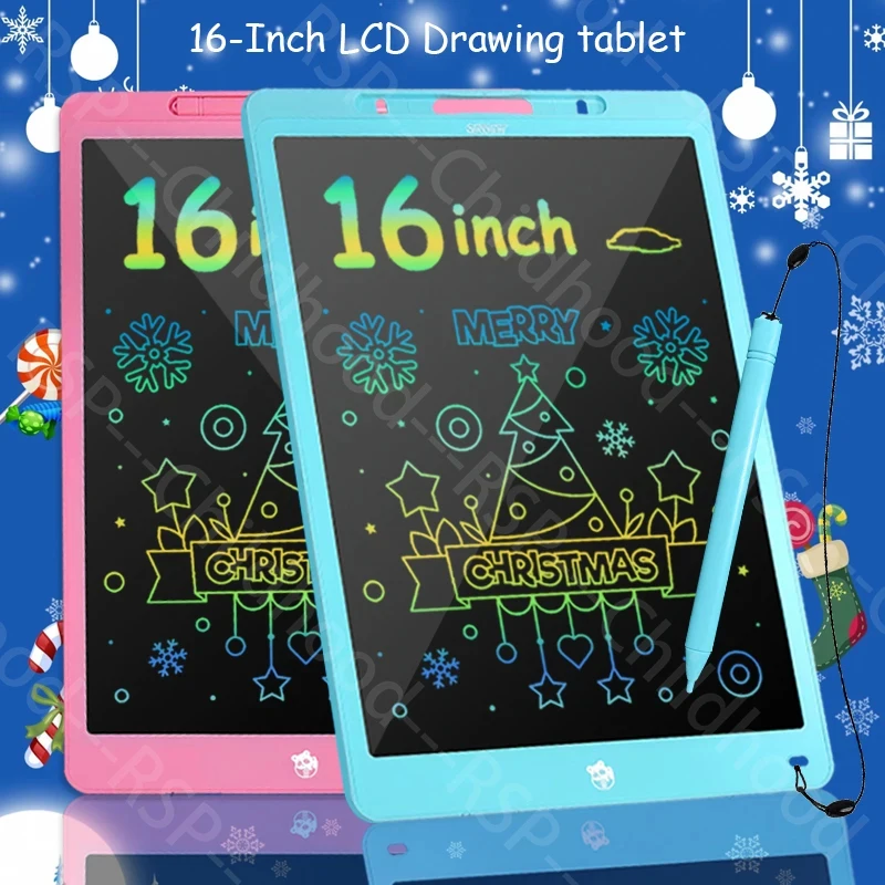 16 Inch Colorful LCD Writing Tablet for Kids Erasable Electronic Drawing Board Doodle Pad Reusable Drawing Tablet Educational