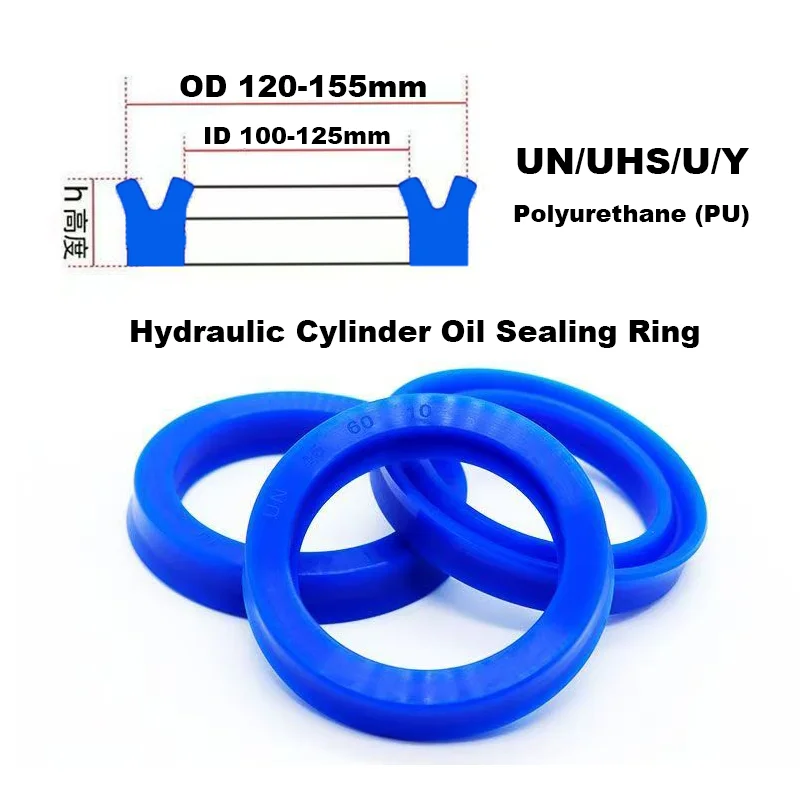 1Pcs ID 100-125mm UN/UHS/U/Y Type Polyurethane (PU) Hydraulic Cylinder Oil Sealing Ring Shaft Hole General Sealing Ring Gasket