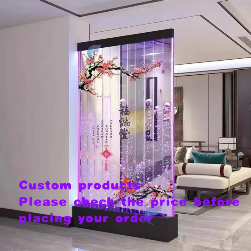 custom.Acrylic Waterproof Laser Cut Bubble Wall Printed LED Lights Silver Panel Screen Room Divider Movable Decorative Wal