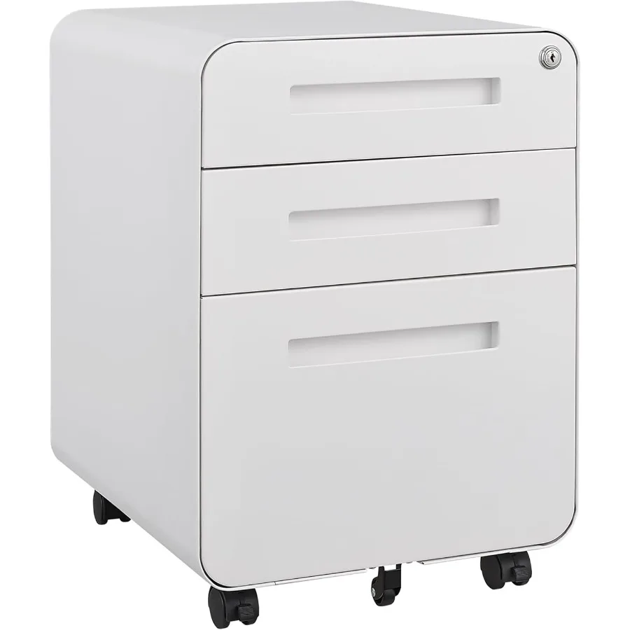 3 Drawer File Cabinet with Lock, Fully Assembled