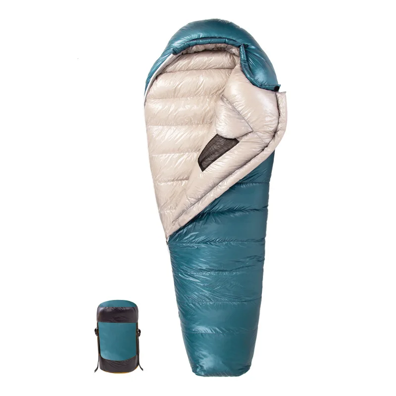 Lightweight 10D90 Goose Down Sleeping Bag, Adult Outdoor Camping Cold proof and Waterproof Duck Down Down Sleeping Bag