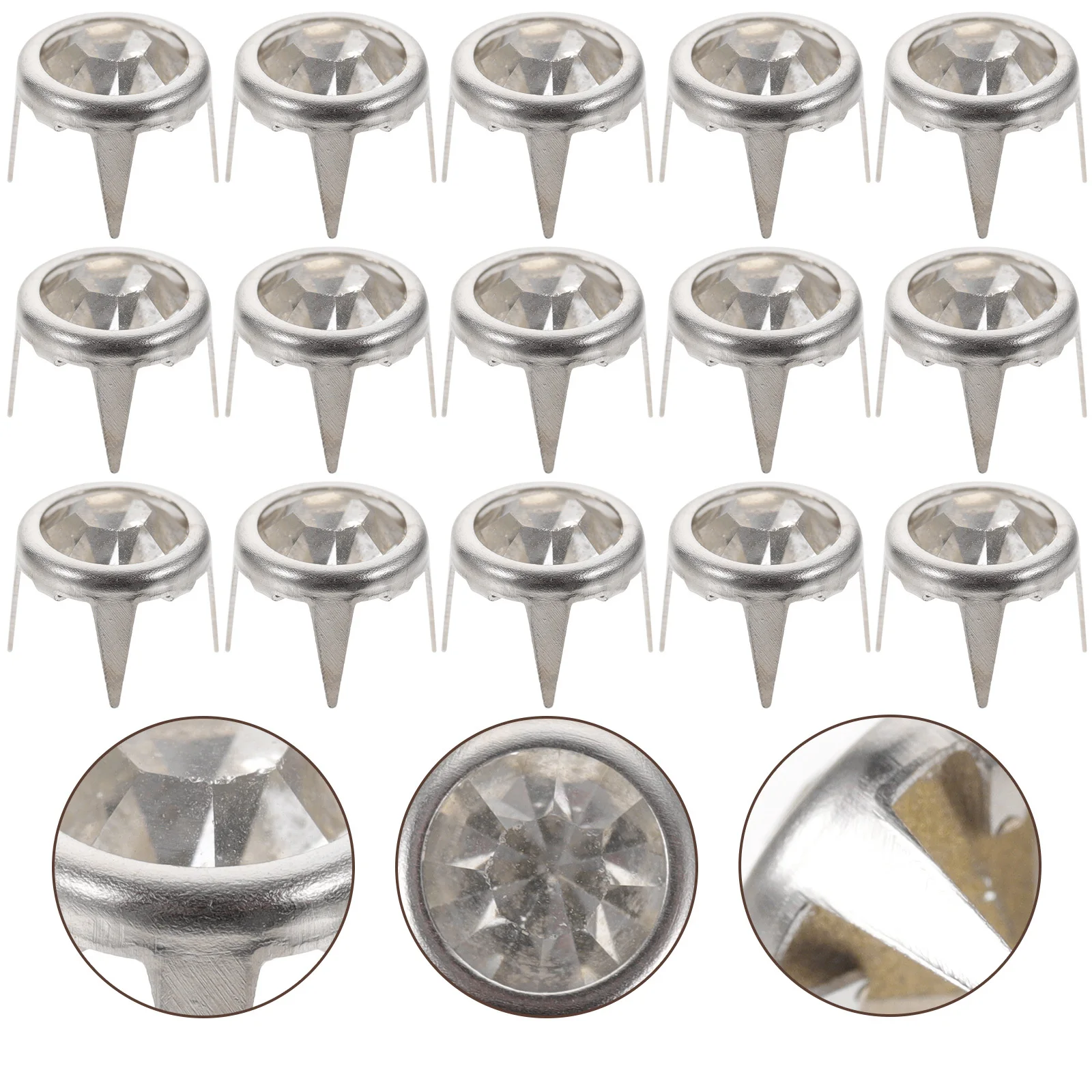 100 pçs broca de água rebites studs acessórios decorativos para diy artesanato sacos sapatos garra de cristal pregos
