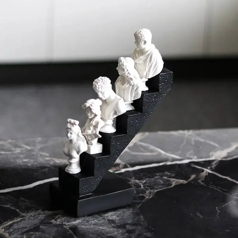 Resin Handicraft Artificial Figure Sculpture Abstract Ladder David Statue Decorative Figurines Home Decoration Accessories
