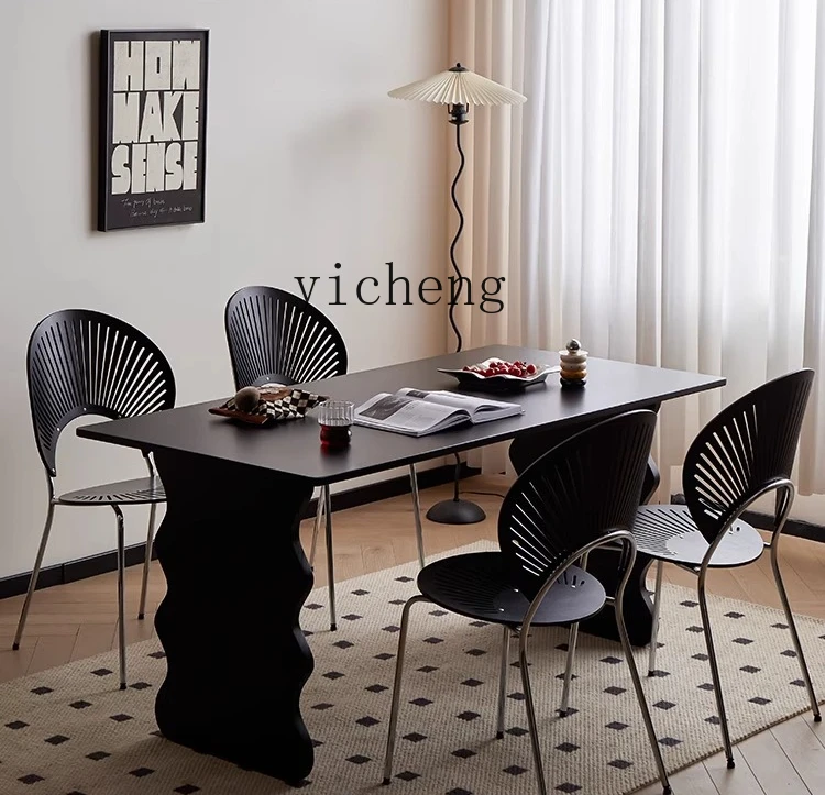 

ZYA all solid wood dining table modern simple household dining table rectangular large board table