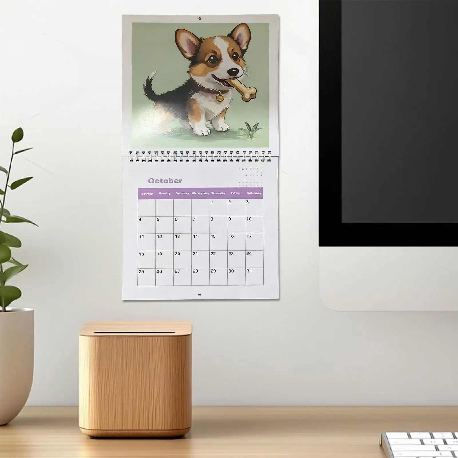 Dog Calendar 2026 2026 Cartoon Puppy Planner 12 Month Wall Calendar For Animal Lover Home School Wall Desk Daily Scheduling