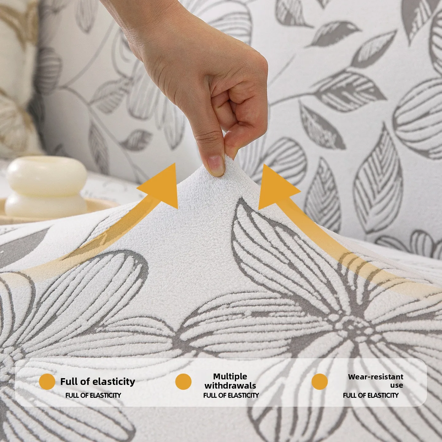1pc Stretch Sofa Slipcover Jacquard Non-slip Sofa Couch Cover Solid Color Four Seasons Sofa Furniture Protector for Living Room