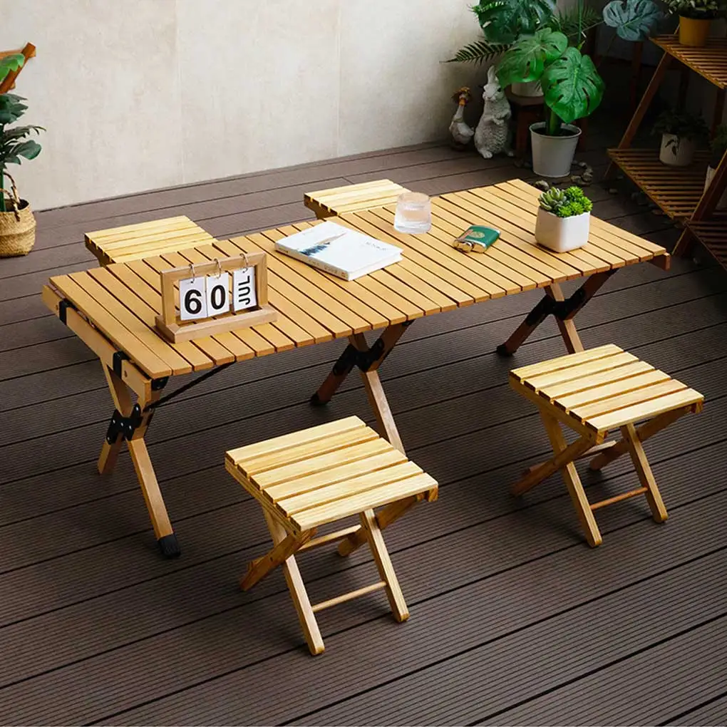 Portable Folding Wood Chair Stools Outdoor Camping Accessory Backpacking