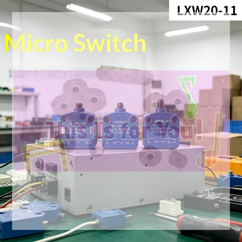 【MA】LXW20-11/M Limit Switch Stroke PUSH Slug Column Micro Travel Silver Contact Blue 16A 1NO 1NC