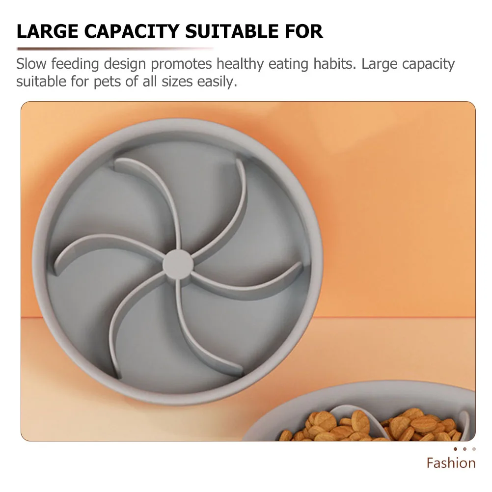 

Silica Slow Feeder Bowl Large Capacity Dog Food Household Grey Safe Material Prevents Choking Aids Digestion Easy