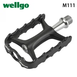 Wellgo M111 Aluminum Forged Cr-Mo Sealed Bearing Bicycle Pedal for MTB BMX Road City Touring Bike Folding Bicycle Cycling Parts