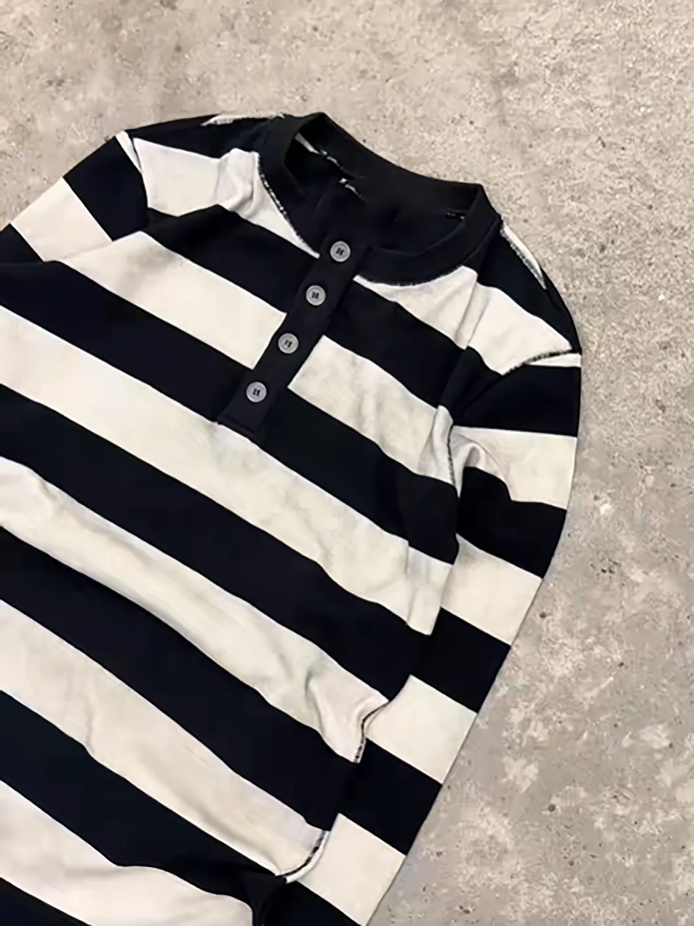 Y2k retro fashion street punk style striped loose and loose personality niche casual round neck sweatshirt - view 5