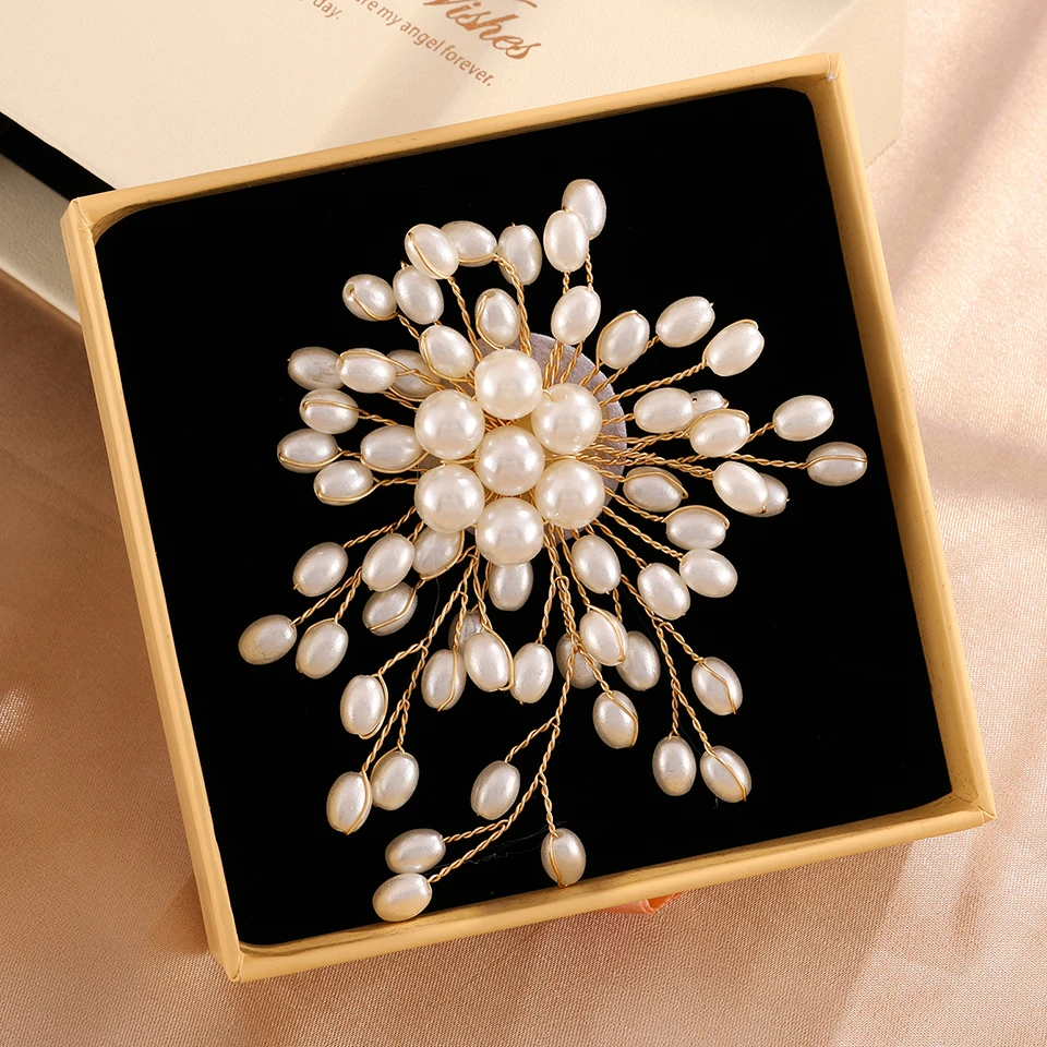 ZAKOL Temperament Imitation Pearl Flower Earrings Bridal Sweet Handmade Beading Earring Wedding Forest Style Dress Accessories