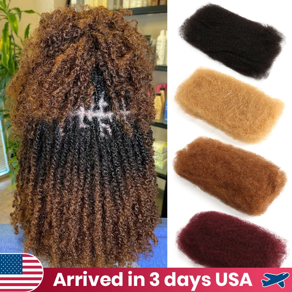 22 inch Brown Blonde QVR Afro Kinky Bulk Hair No Attachment Afro Curly Bulk Human Hair Remy Dreadlock Natural Color Braids Hair