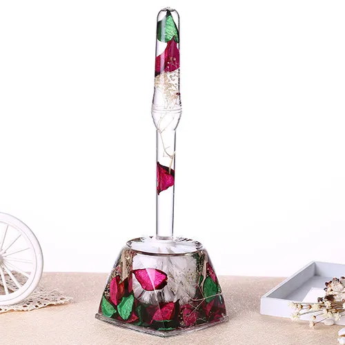 High-end Acrylic Creative Square Toilet Brush Plexiglass Pink Round Green Perforated Red Toilet Brush