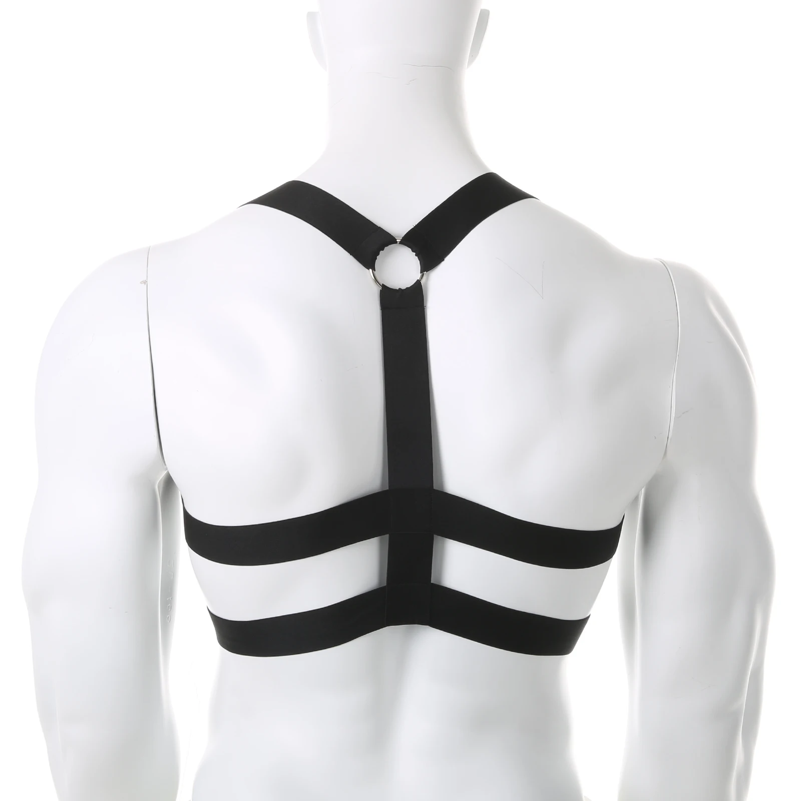 

Sexy Harness Men Strap Costume Sexy Shoulder Bondage Chest Lingerie Metal O-Ring Elastic Belt Erotic Hombre Hollow Clubwear