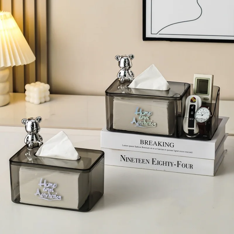 Tissue Box Remote Control Holder Modern Luxury Handmade Craft Desktop Storage Living Room Coffee Table Office Housewarming Gift