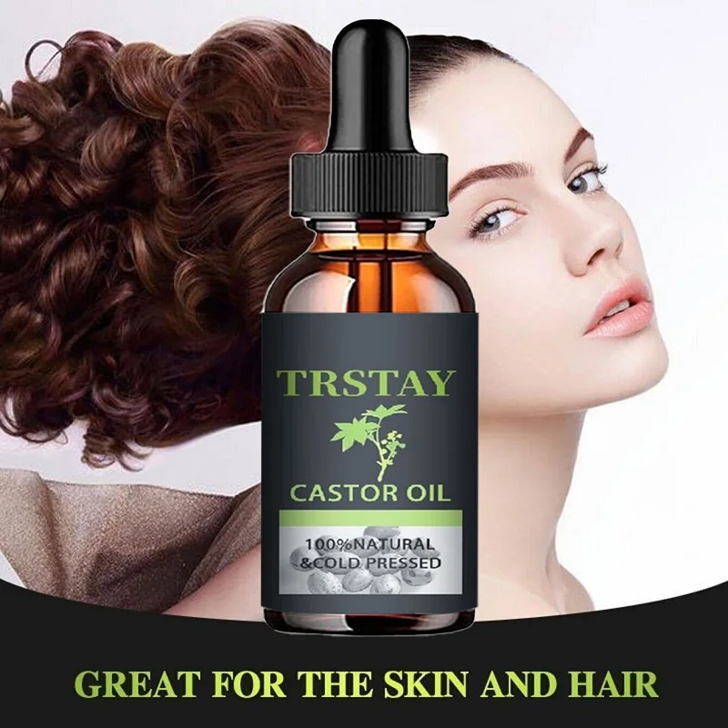 Hair Growth Eyelash Eyebrow Regrowth Oil 100% Pure Natural Organic Pressed Castor Oil Hair Growth Eyelashes Eyebrows