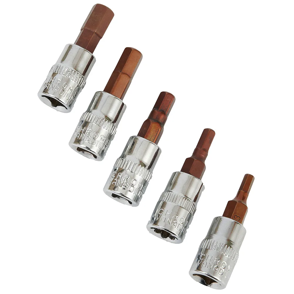 Superior 5 Piece Hex Screwdriver Bit Socket Set Chrome Vanadium Steel Reliable Tool Solutions for All Applications