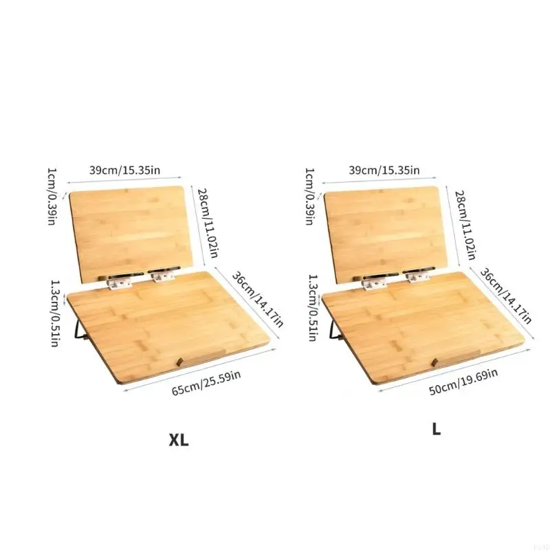 Double Layer Wooden Reading Stand Height Angles Adjustable Multifunctional Tablet Stand for Offices Desk Organization F19E