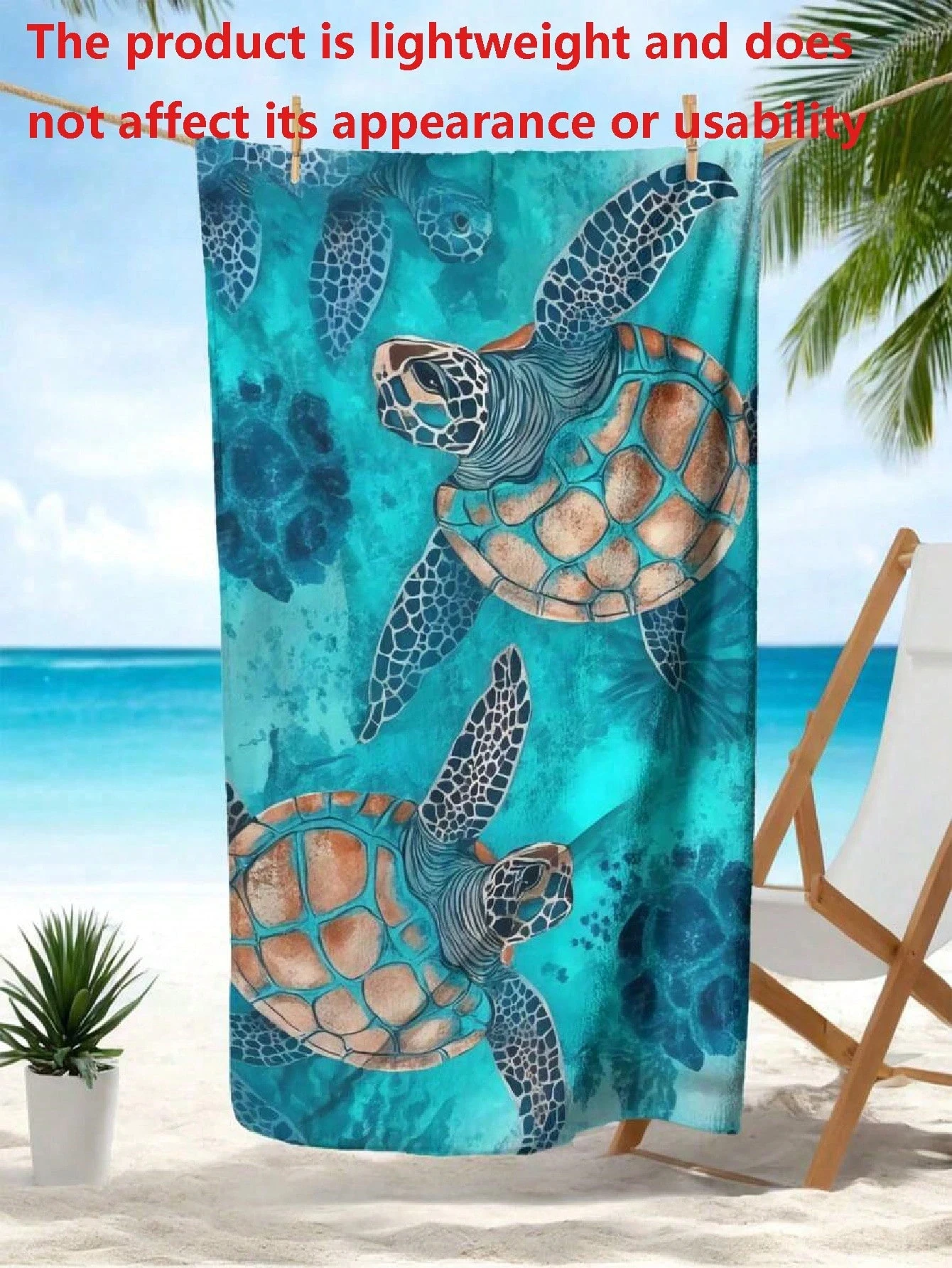 BlueSea Turtle Watercolor Beach Towel，Highquality ultra-fine fiber,fast drying,absorbent,choice for beaches，ocean pattern towels