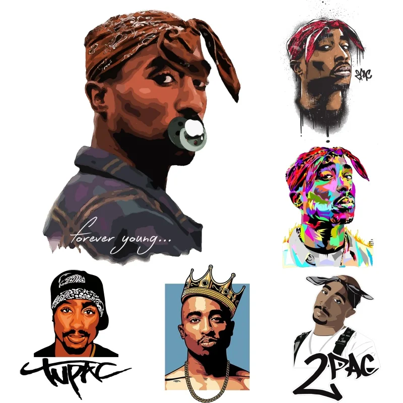 Tupac 2pac Hip Hop Swag Patches for Clothes Heat Transfer Thermal Stickers DIY T shirt Iron on for Woman Jackets Cool Appliqued