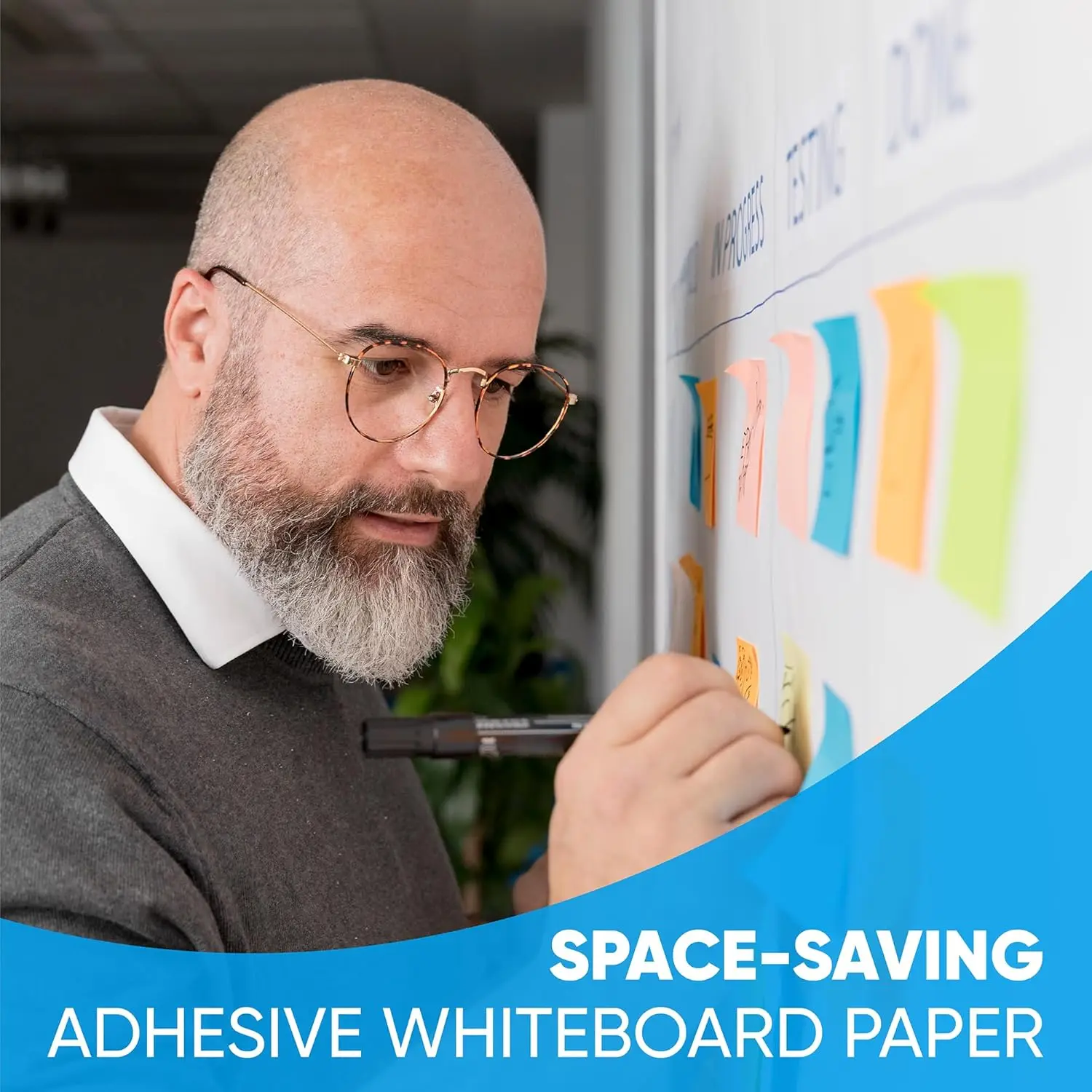 Magnetic Whiteboard Sticker, 60x36 Inches, Self-Adhesive Dry Erase Board for Office Home Playroom