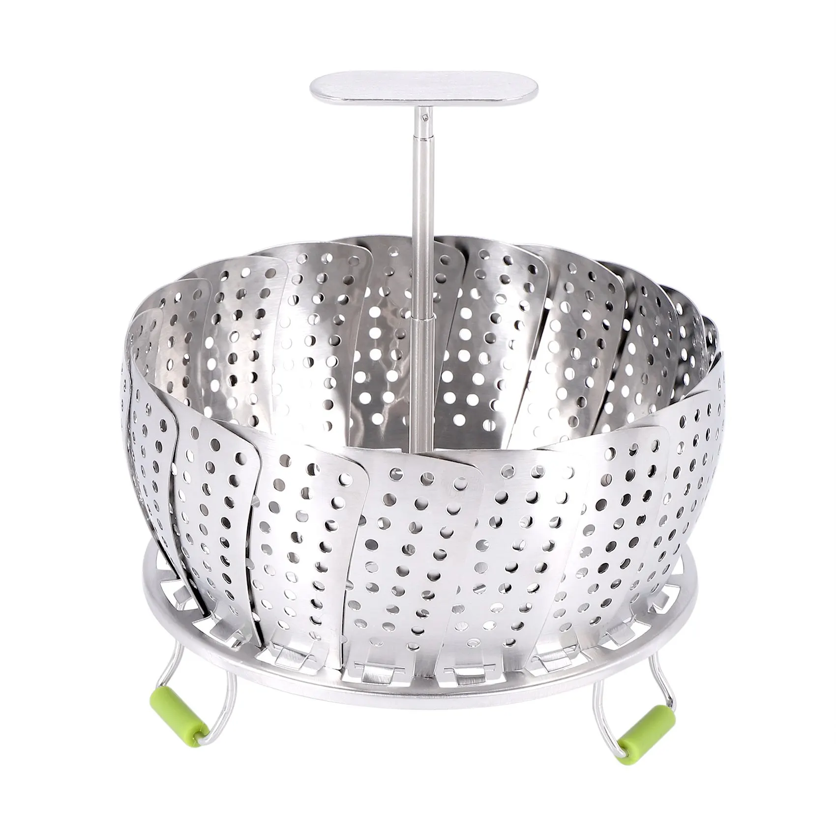 Stainless Steel Folding Vegetable Steamer Basket,Insert For Cooking Food,Expandable To Fit Various Size Pot-AT64