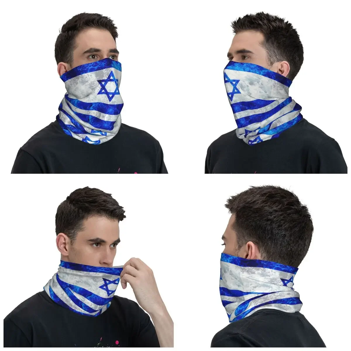 New Flag Of Israel Bandana Neck Gaiter Windproof Face Scarf Cover Women Men Ocean Waves Headwear Tube Balaclava