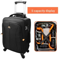 Safrotto MT DSLR Camera Trolley Case - Large Capacity Multi-Functional Photography Bag with Universal Wheels Travel Backpack