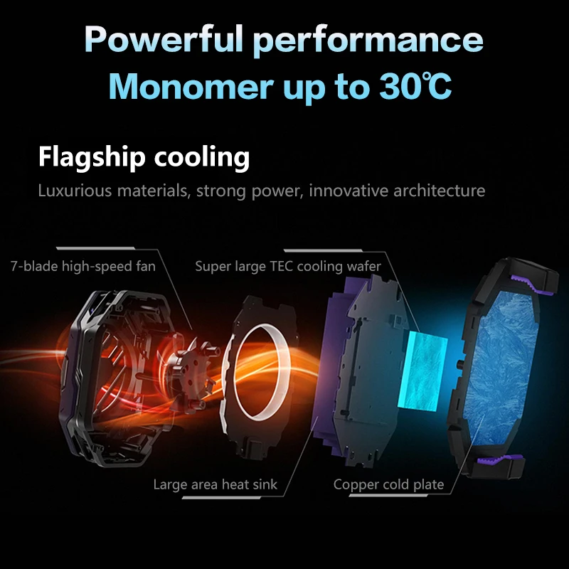 New Black Shark FunCooler 3 Pro Cell Phone Cooler for 2.63-3.46 inches iPhone xiaomi Gaming Air Cooler Fan Radiator