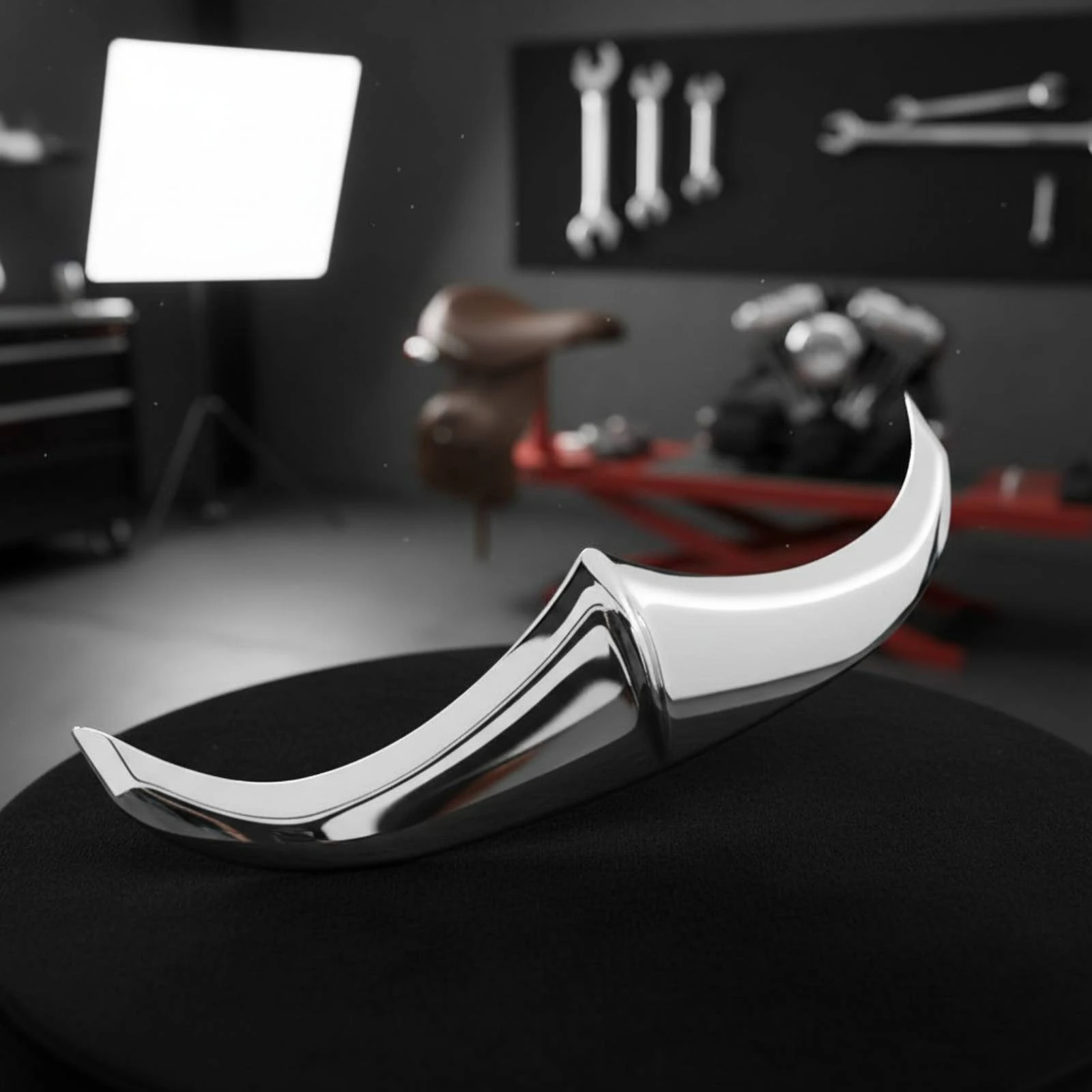 Front Mudguard Tip Accent Electroplated Motorcycle Mudguard Tip Trim Curved Decorative